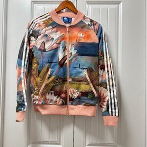 ADIDAS x FARM Curso d'Agua Multicolor Floral Superstar Track Jacket Size Small S